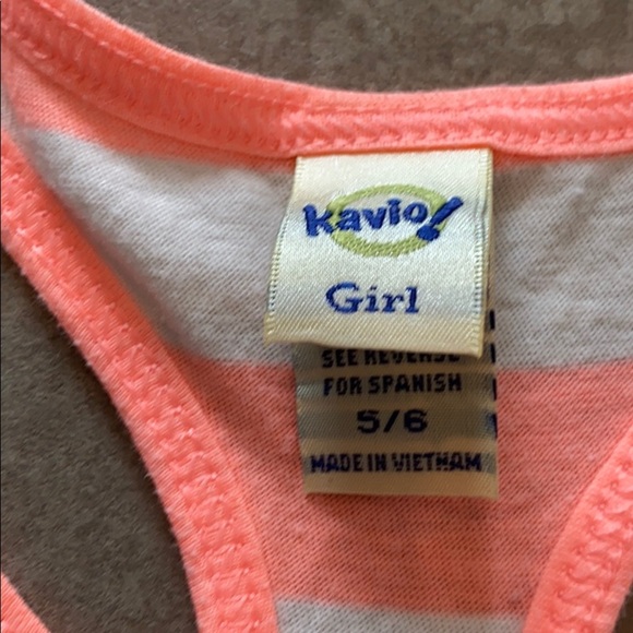 Kavio! Girls Neon Orange Striped Coverup - Picture 3 of 4